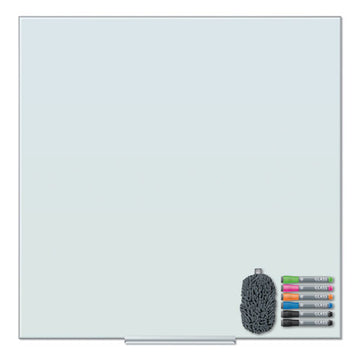 U Brands Floating Glass Dry Erase Board, 36 X 36, White freeshipping - TVN Wholesale
